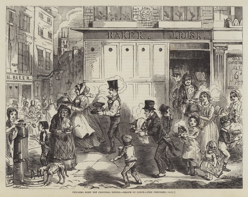 Portare a casa la cena di Natale da John Leech