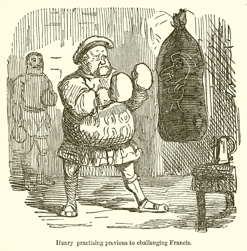 Enrico che si esercita prima di sfidare Francesco da John Leech