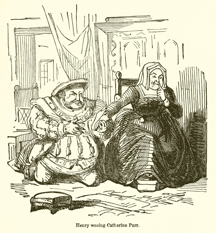Enrico corteggia Caterina Parr da John Leech