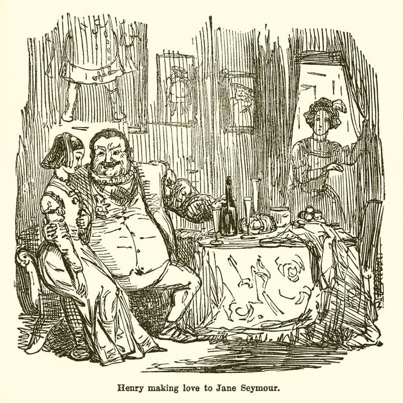 Enrico che fa la corte a Jane Seymour da John Leech