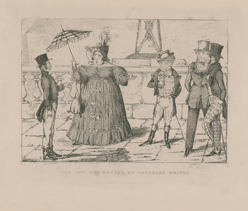 Jack e sua madre sul ponte di Waterloo da John Leech