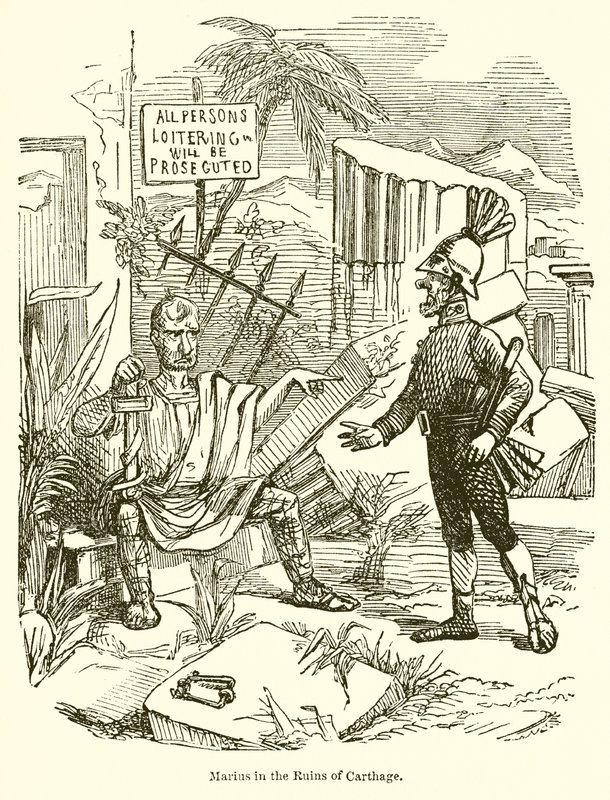 Mario nelle rovine di Cartagine da John Leech
