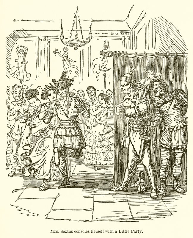 La signora Sextus si consola con una piccola festa da John Leech