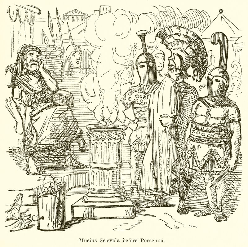 Muzio Scevola davanti a Porsenna da John Leech