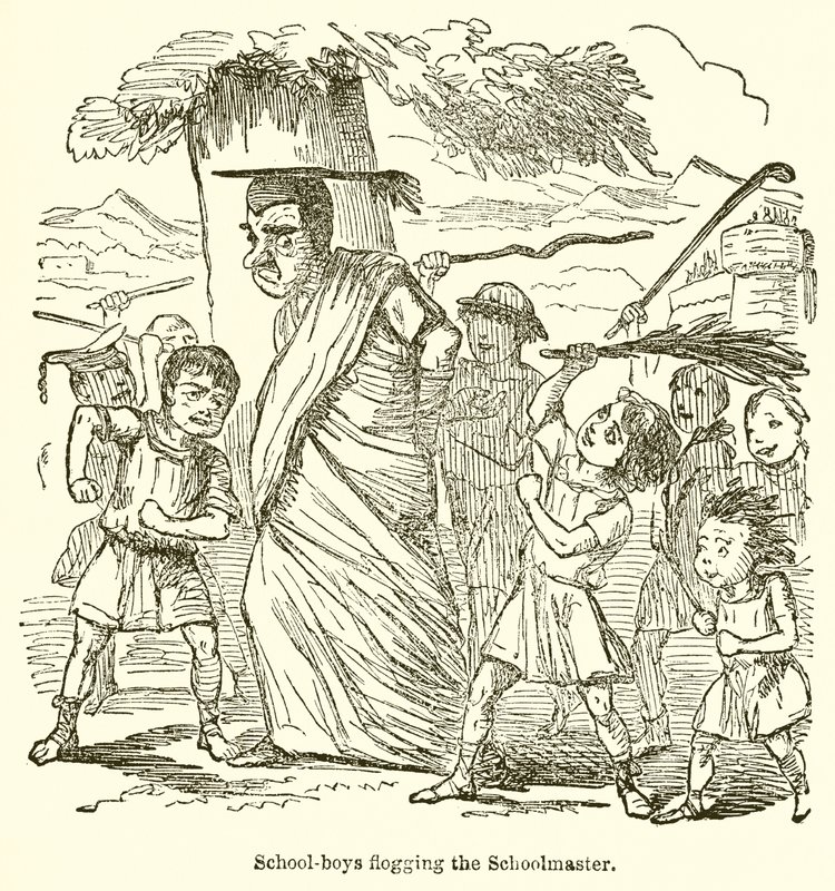 Scolari che frustano il maestro da John Leech