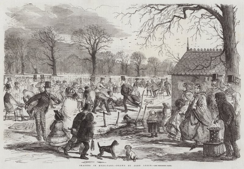 Pattinaggio a Hyde Park da John Leech