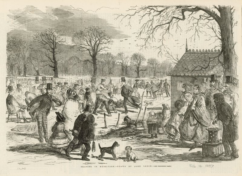 Pattinaggio a Hyde Park da John Leech