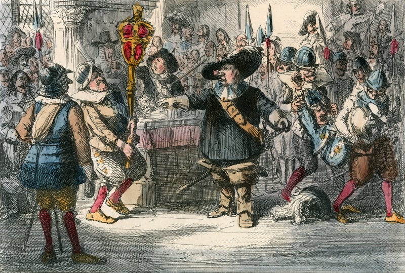 Portate via quel gingillo, Cromwell scioglie il lungo Parlamento da John Leech