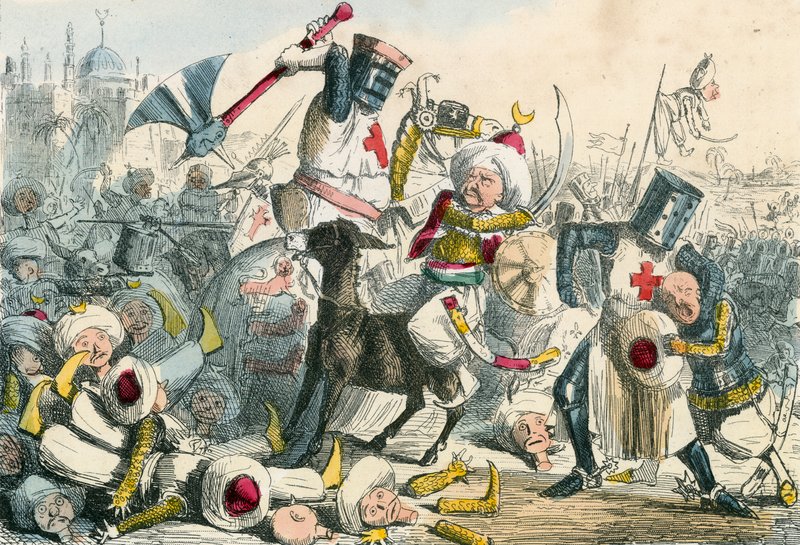 Terribile combattimento tra Riccardo Cuor di Leone e Saladino da John Leech