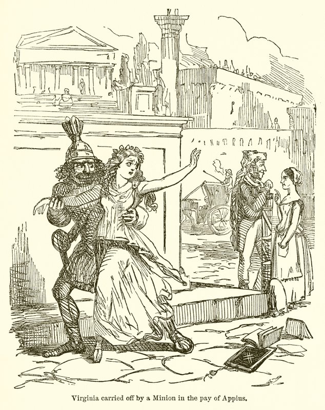 Virginia rapita da un favorito al soldo di Appio da John Leech