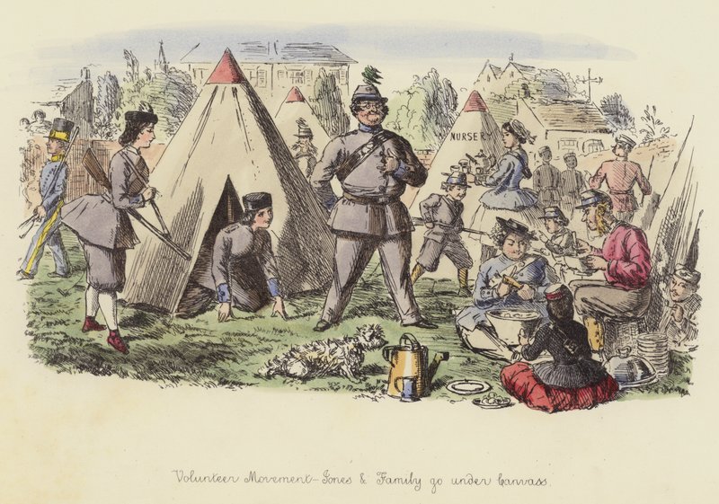 Movimento dei volontari, Jones e la famiglia sotto la tenda da John Leech