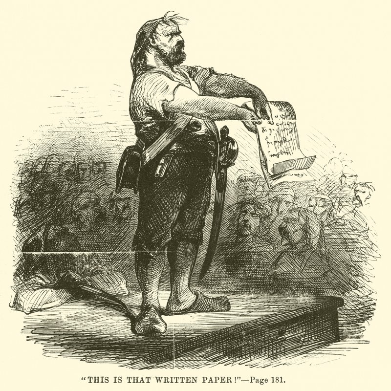 Illustrazione per Una storia tra due città di Charles Dickens da John McLenan