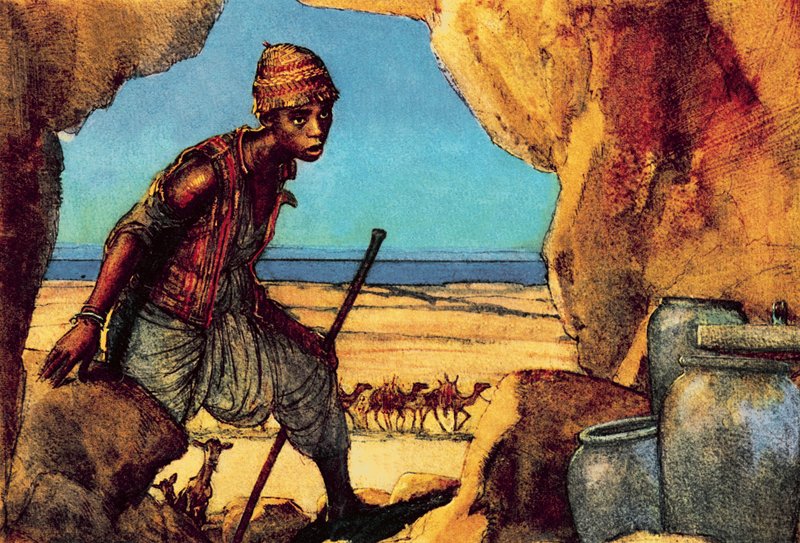 Ragazzo alla scoperta dei rotoli del Mar Morto da John Millar Watt