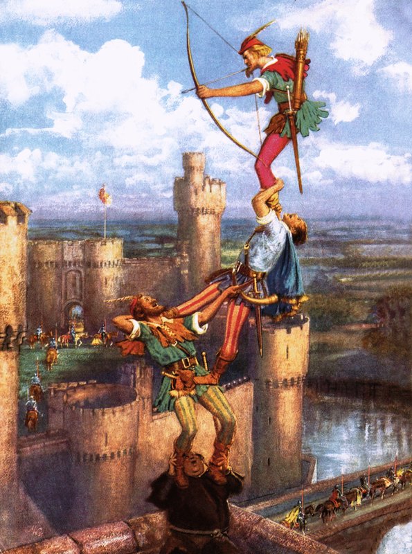 Robin Hood spara al castello di Nottingham da John Millar Watt