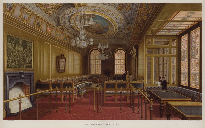 La sala del tribunale degli Aldermen. Guildhall, Città di Londra da John Phillipp Emslie