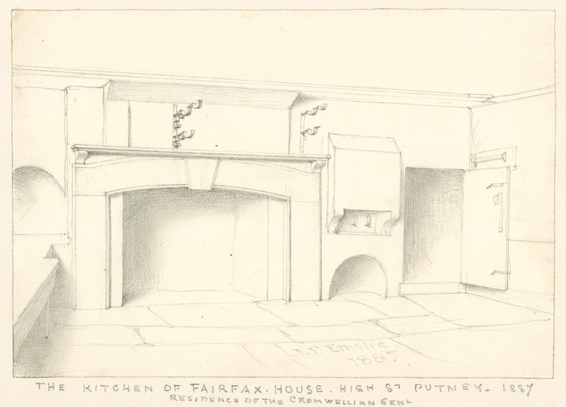 La cucina a Fairfax House, High Street, Putney, 1887; residenza del gentiluomo cromwelliano da John Phillipp Emslie