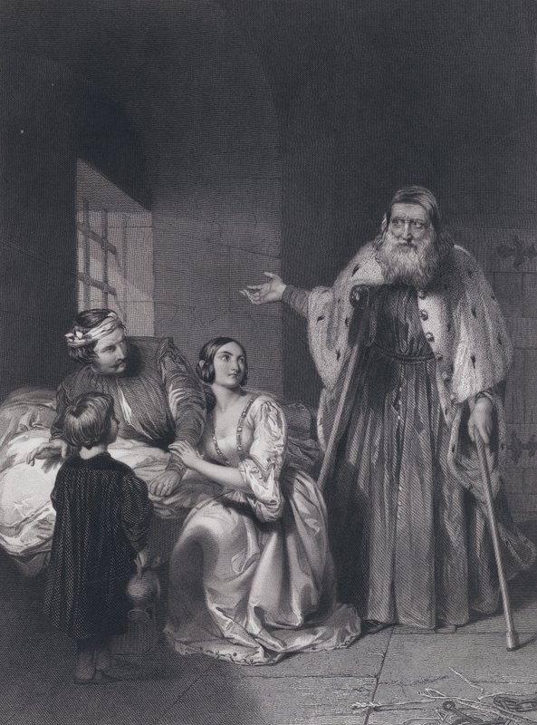 Francesco Foscari, Doge di Venezia, che pronuncia la sentenza di esilio al figlio Giacopo da John Rogers (after) Herbert