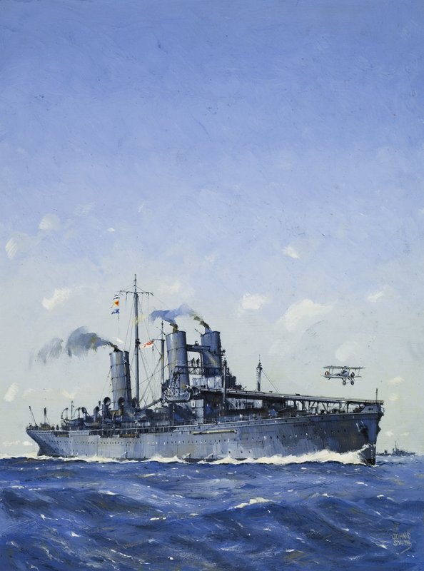 HMS Campania (gouache su carta) da John S. Smith