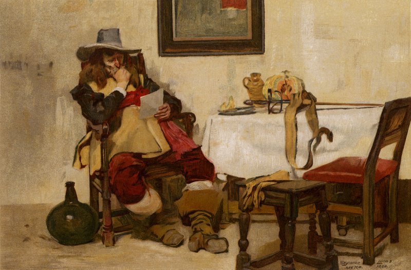 Un lungo conto, un uomo che legge da John Seymour (after) Lucas