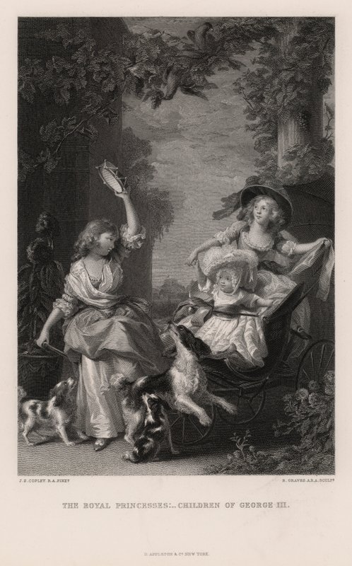 Le principesse reali: Figlie di Giorgio III (incisione) da John Singleton (after) Copley