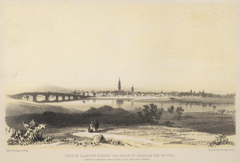 Veduta di Glasgow durante il regno di Carlo II da John Slezer