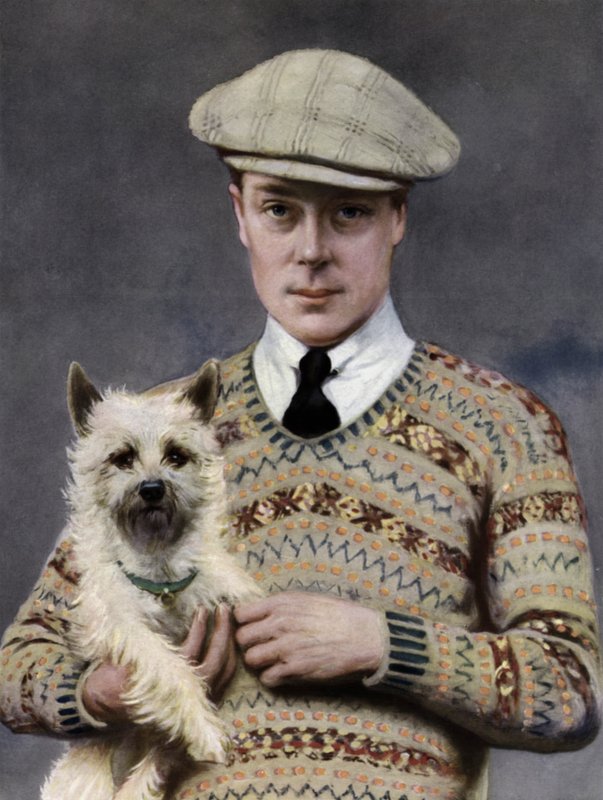 Ritratto del Re Edoardo VIII, con un cane preferito da John St. Helier (after) Lander