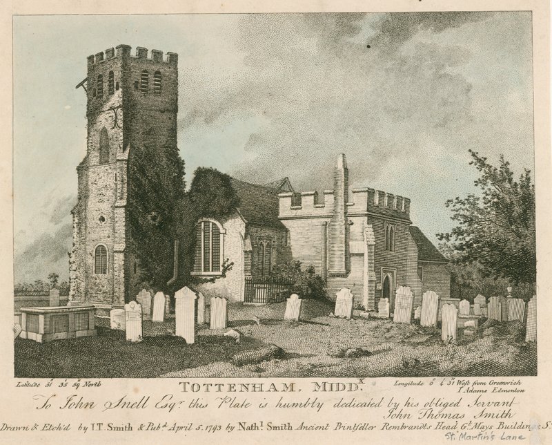 Chiesa di Tottenham, Londra da John Thomas Smith