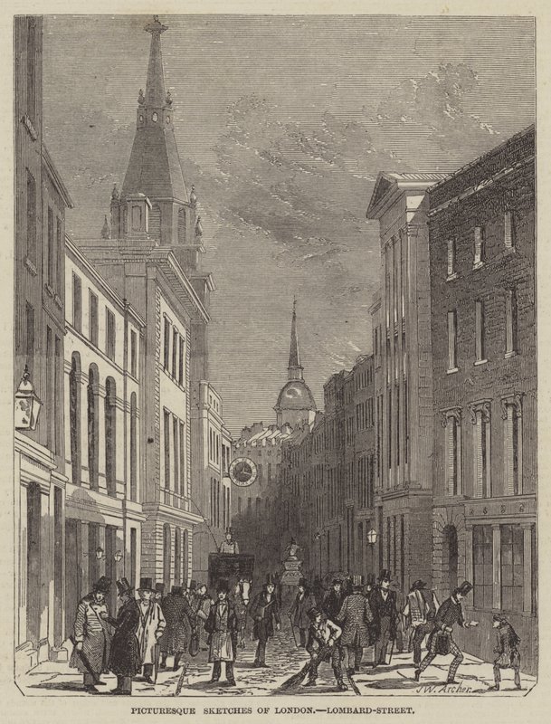 Schizzi pittoreschi di Londra, Lombard-Street da John Wykeham Archer