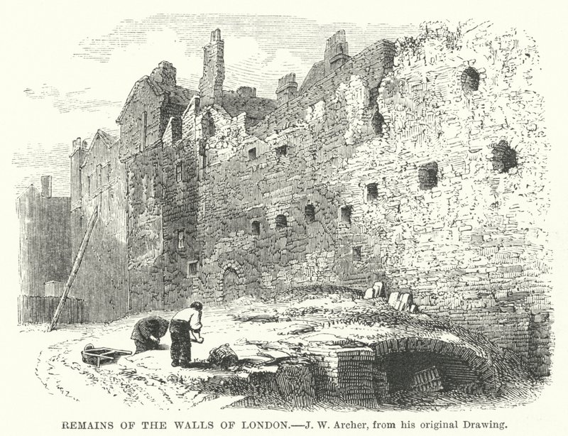Resti delle mura di Londra da John Wykeham Archer
