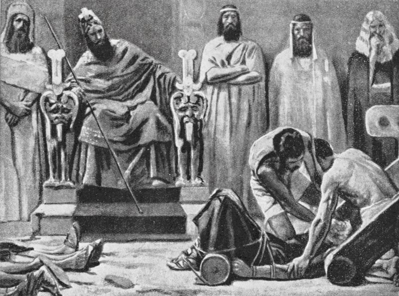 Sedecia è accecato e portato a Babilonia, 586 a.C. da Jose (after) Villegas y Cordero