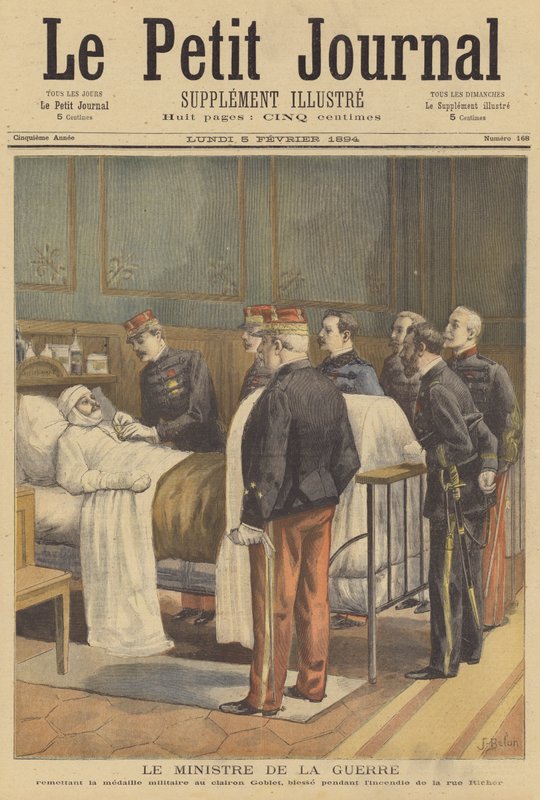 Il Ministro della Guerra francese che consegna una medaglia a un soldato ferito da Jose Belon