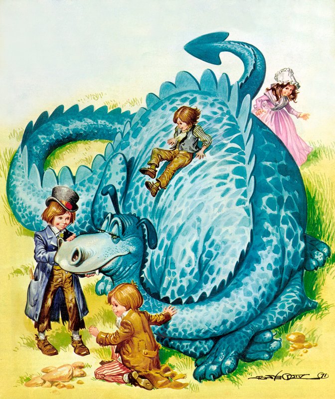 Il drago gentile (litografia a colori) da Jose Ortiz