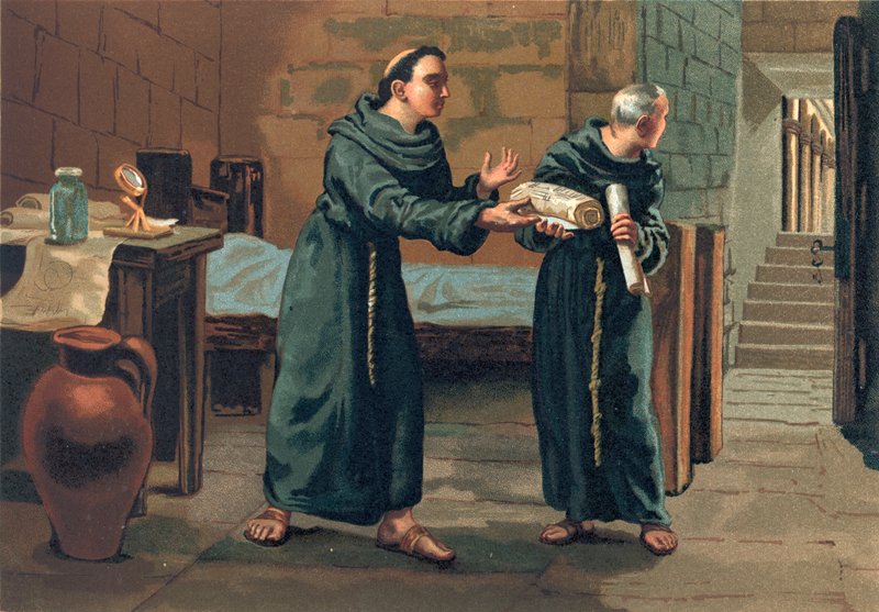 Roger Bacon invia il suo Magnum Opus al Papa da Josep or Jose Planella Coromina