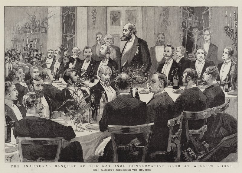 Il Banchetto Inaugurale del National Conservative Club nelle Sale di Willis da Joseph Finnemore
