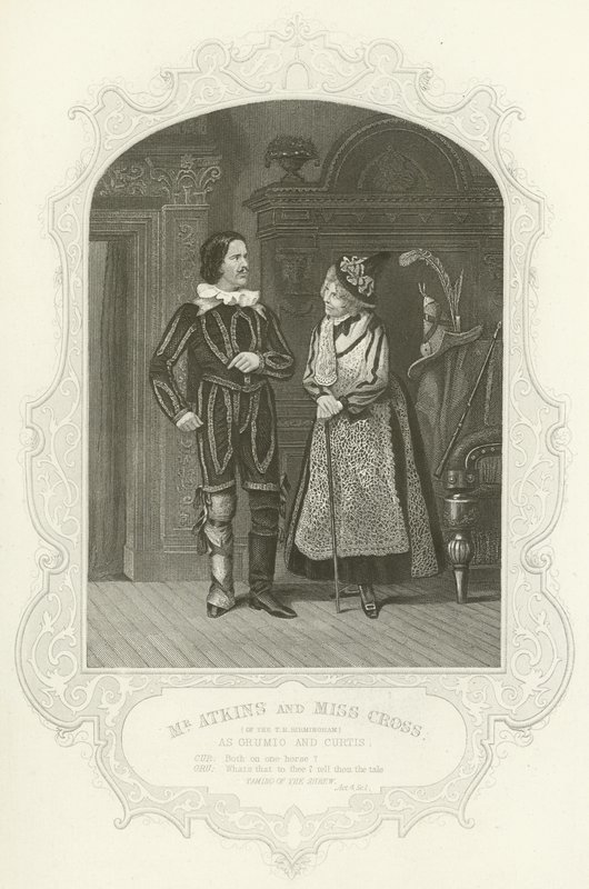 Mr Atkins e Miss Cross (del T R Birmingham) come Grumio e Curtis, La bisbetica domata da Joseph Kenny Meadows