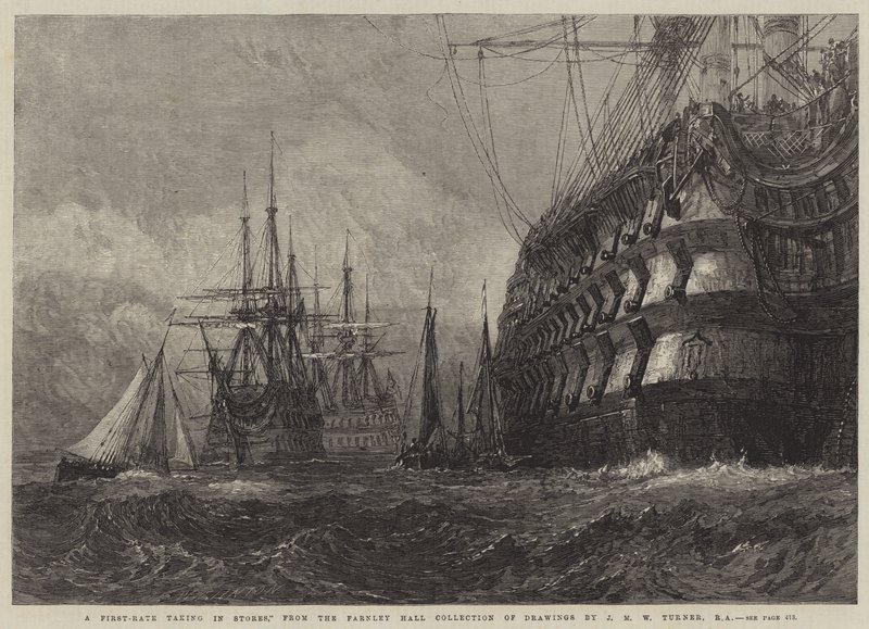 Una nave di prima classe che carica provviste da Joseph Mallord William Turner