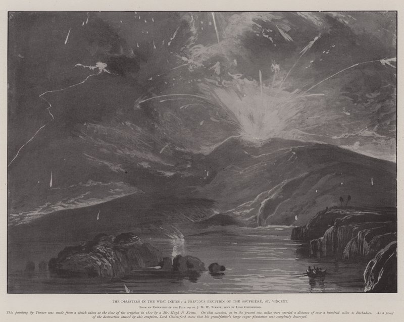 I disastri nelle Indie Occidentali, una precedente eruzione del Soufriere, St Vincent da Joseph Mallord William Turner