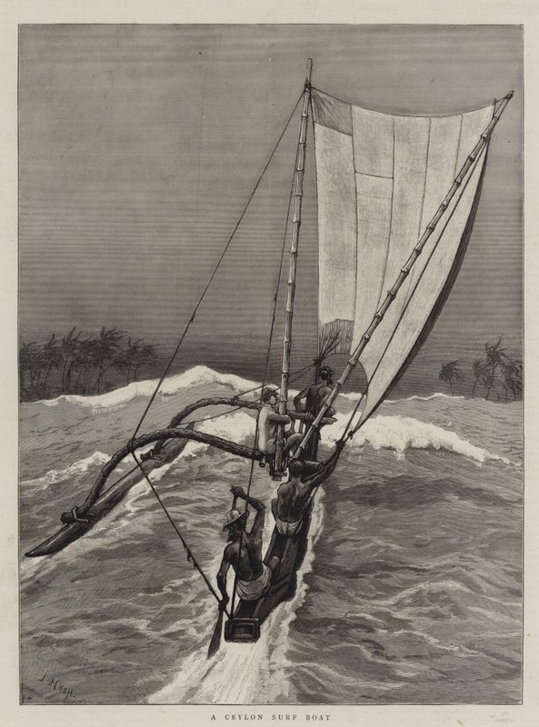 Una barca da surf di Ceylon da Joseph Nash