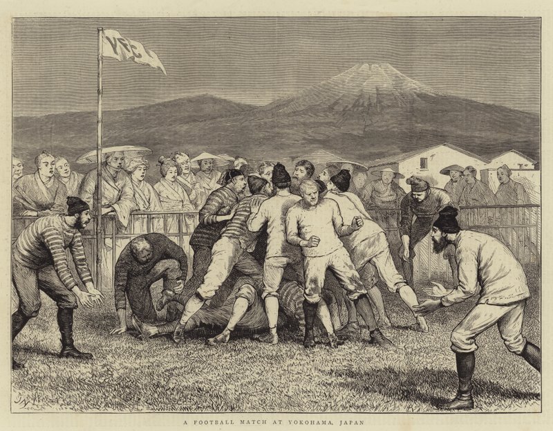 Una partita di calcio a Yokohama, Giappone da Joseph Nash