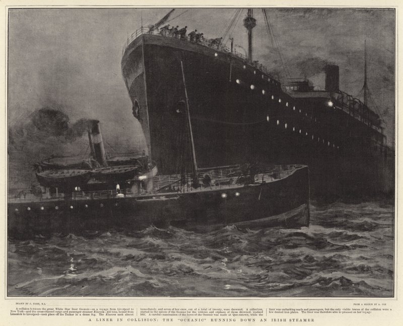 Una collisione di un transatlantico, l