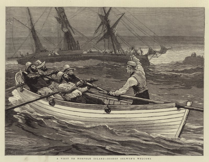Una visita a Norfolk Island, il benvenuto del vescovo Selwyn da Joseph Nash