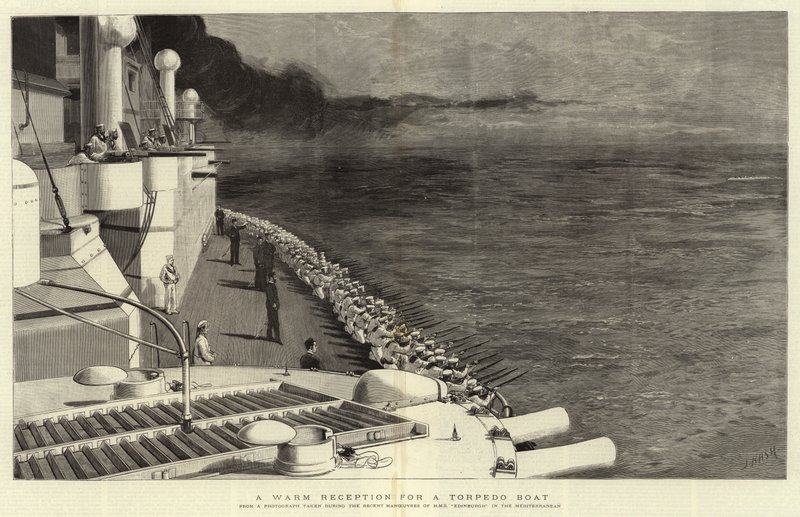 Una calda accoglienza per una torpediniera da Joseph Nash