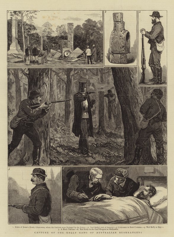 Cattura della banda Kelly di bushranger australiani da Joseph Nash