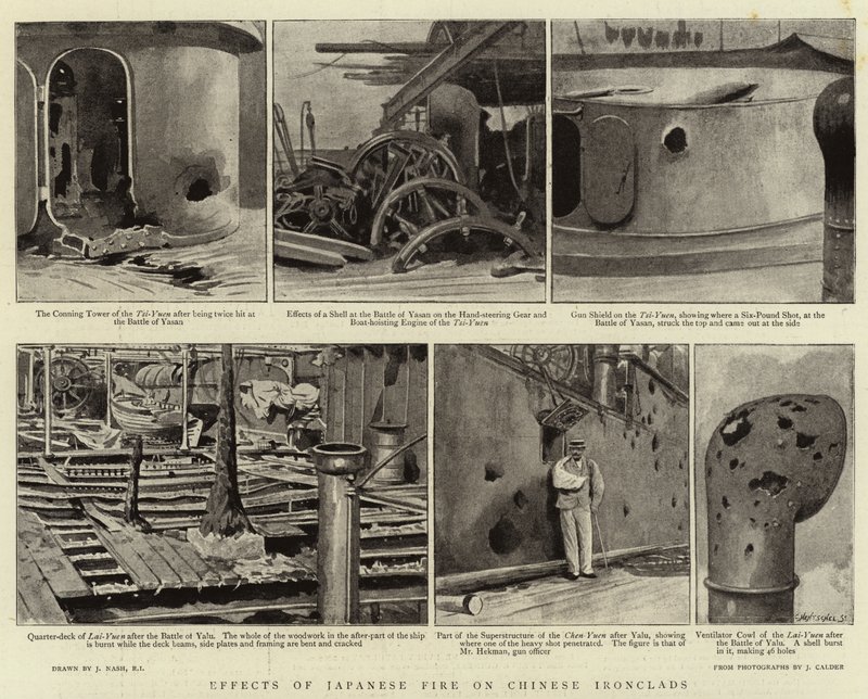 Effetti del Fuoco Giapponese sulle Corazzate Cinesi da Joseph Nash