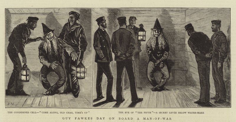 Il giorno di Guy Fawkes a bordo di una nave da guerra da Joseph Nash