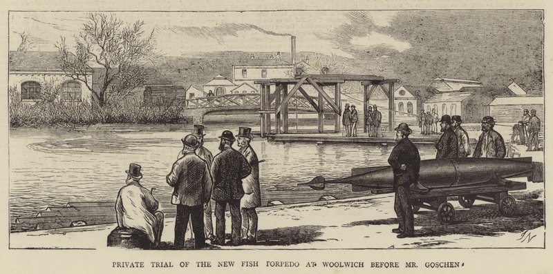 Prova Privata del Nuovo Siluro da Pesce a Woolwich davanti a Mr Goschen da Joseph Nash