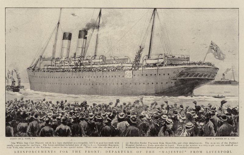 Rinforzi per il fronte, partenza della Majestic da Liverpool da Joseph Nash