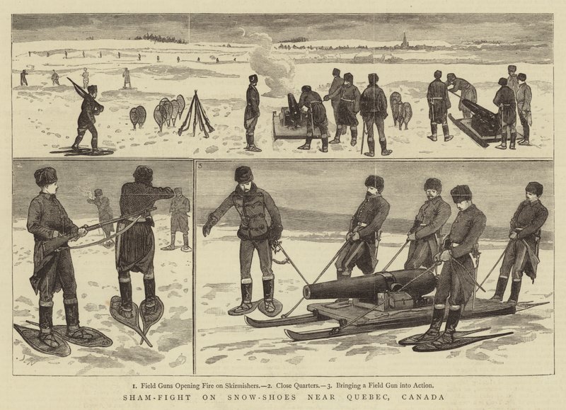 Combattimento simulato con racchette da neve vicino a Quebec, Canada da Joseph Nash
