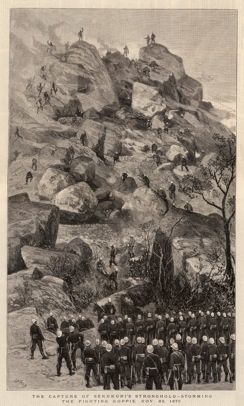 La Cattura della Fortezza di Sekukuni, assalto al Fighting Koppie, 28 novembre 1879 da Joseph Nash