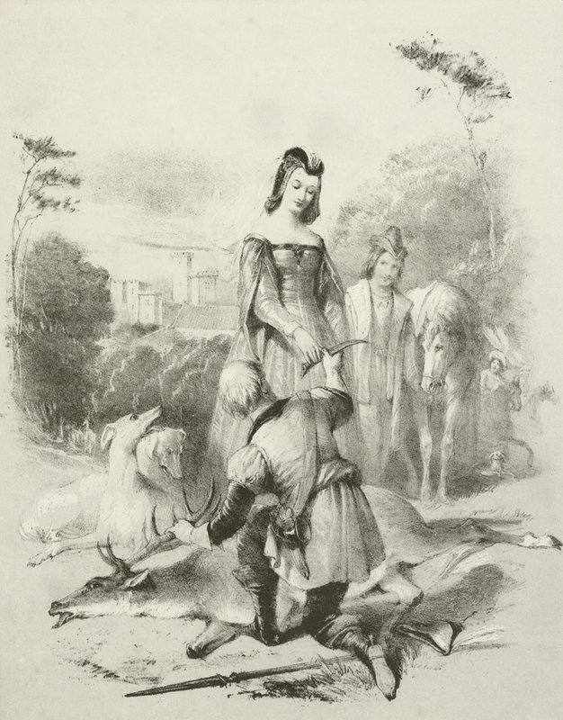 Il bel forestiero, Re Giacomo I e sua figlia nel Parco di Greenwich da Joseph Nash
